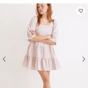 MADEWELL Poplin Lizzie Babydoll Dress in Pale Lilac